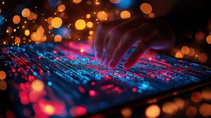 Digital Touch: Exploring the Neon Hues of Data Streams