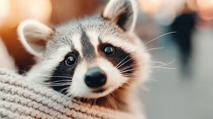 Adorable Raccoon Close Up  Wildlife  Nature  Pet  Animal Portrait  Macro Photography