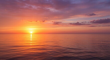 Fototapeta premium sunset over clouds, sky golden hour view 