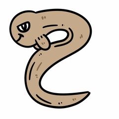 Fototapeta premium eel cartoon on white background