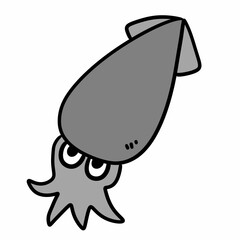 squid cartoon on white background