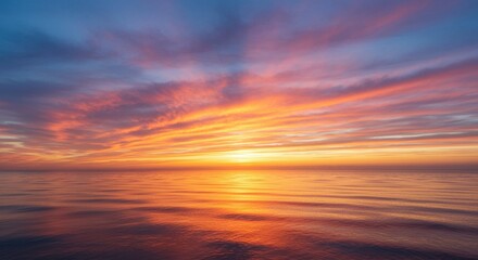 Obraz premium sunset over clouds, sky golden hour view 