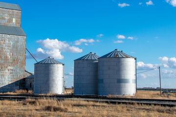 Old grain elevator in rural North Dakota