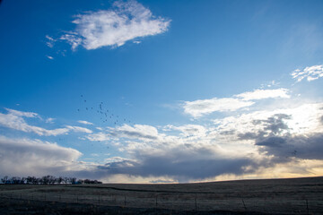 Clouds obscuring the light near sunset North Dakota