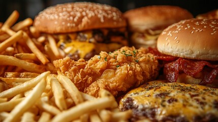 Assorted Gourmet Burgers and Fries