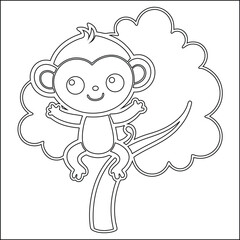 Obraz premium A cute cartoon baby angel boy with a funny smile holds a heart, a fun vector illustration perfect for Valentine's Day coloring