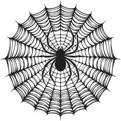 Obraz premium Detailed Spider Web Silhouette Design