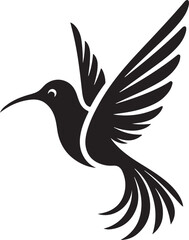 Minimalist Hummingbird Line Style Silhouette