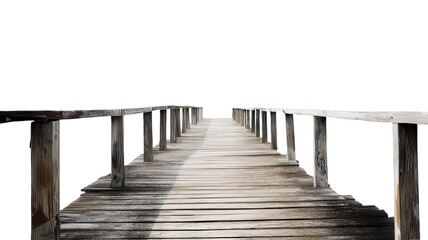 Obraz premium Wooden Dock on Ocean Water Realistic Style Transparent Background
