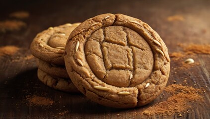 Realistic professional photography of a canela cookie