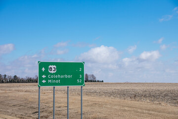 Road sign North Dakota