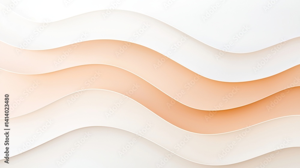 Aufkleber a smooth abstract design featuring soft waves in shades of white and peach, creating a calming and m