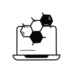 Fototapeta premium Bioinformatics Network icon vector stock illustration