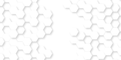 Abstract emboss white Hexagonal Background. Luxury White Pattern. Vector Futuristic minimal honeycomb mosaic white background. geometric mesh cell texture. modern futuristic wallpaper.	