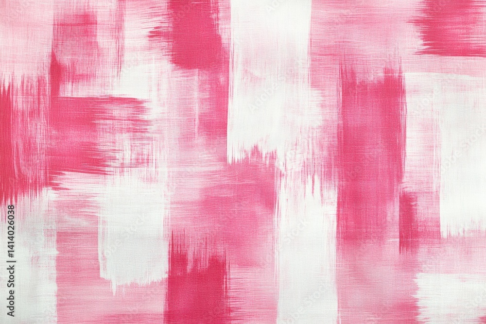 Poster abstract painting with pink and white brushstrokes creating a textured and vibrant visual pattern ar