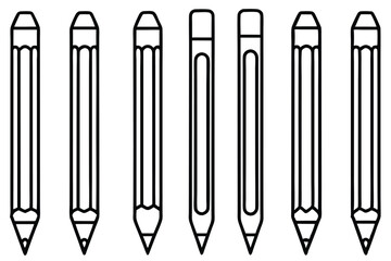 pencils line art black and white minimalist style