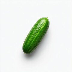Fresh green cucumber, isolated object on white background