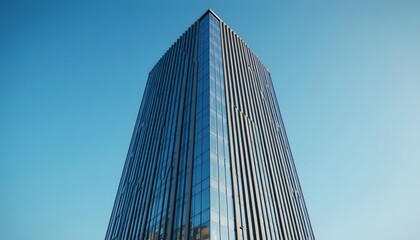 Obraz premium Tall Glass Building with Geometric Architecture