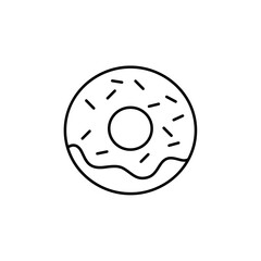 Obraz premium Donut icon with sprinkles in outline drawing