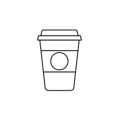 Takeaway coffee cup icon in outline design