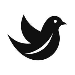 Fototapeta premium minimalist bird silhouette nature care icon