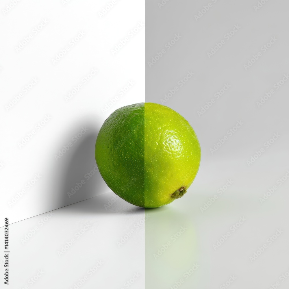 Poster split lime resting on a white surface.