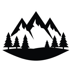 Obraz premium mountain range with trees eco icon
