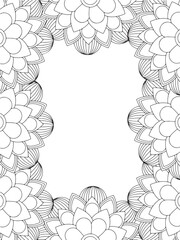 Fototapeta premium border flower coloring pages for kids