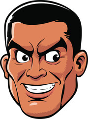 Cartoon Man Headshot with Mischievous