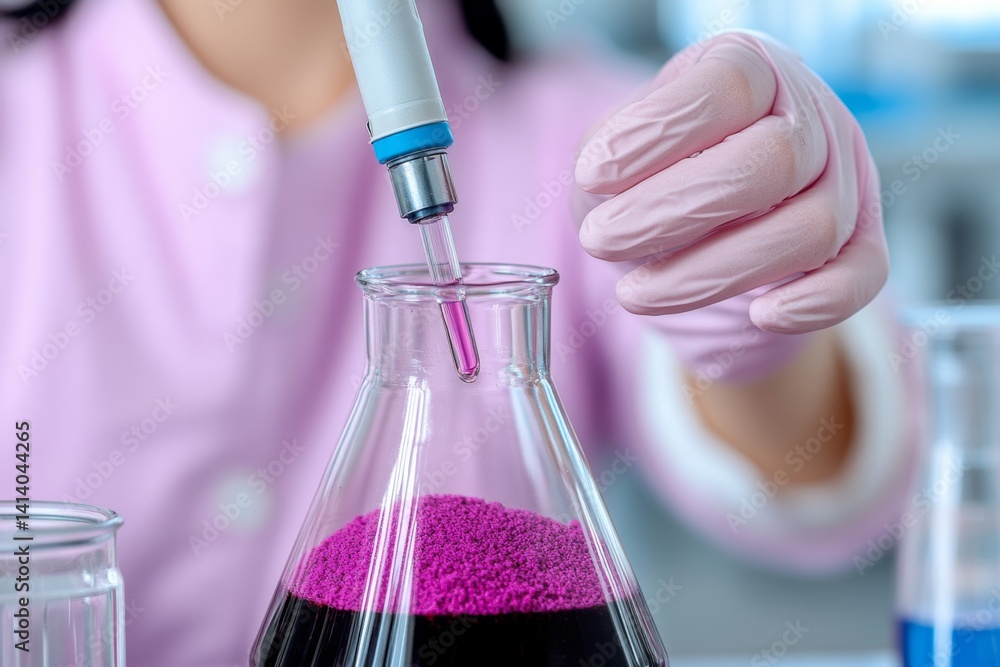 Aufkleber A scientist testing soil samples in a lab, analyzing the effects of different fertilizers