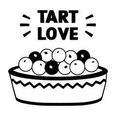 Tart love glyph style sticker 

