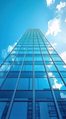 Obraz premium Modern Glass Skyscraper Reaching for the Sky