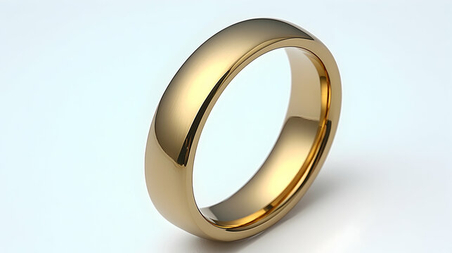 Polished Gold Tungsten Carbide Wedding Band Closeup
