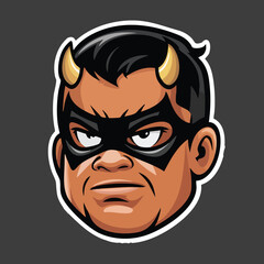 Devil Mask Cartoon Character Vector Illustration