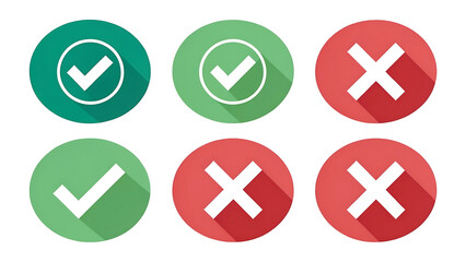 Obraz premium Minimalist Confirmation and Rejection Icons for Clean User Interfaces
