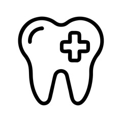 Tooth with Medical Cross Symbol Icon Design