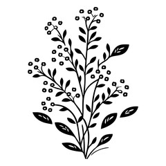Botanical Branch with Berries Simple Style Art