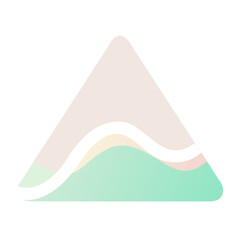 Fototapeta premium Pastel triangle shape with flowing waves