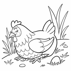 hen with eggs