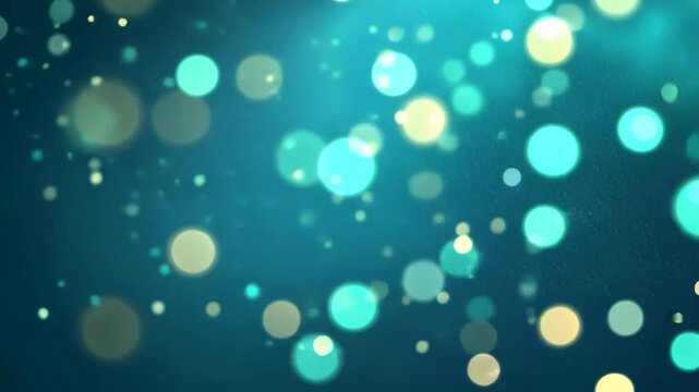Abstract teal and gold bokeh
