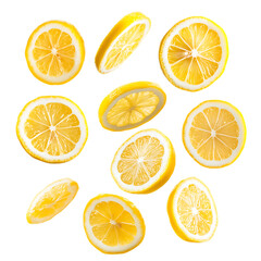 Floating slices of lemon png