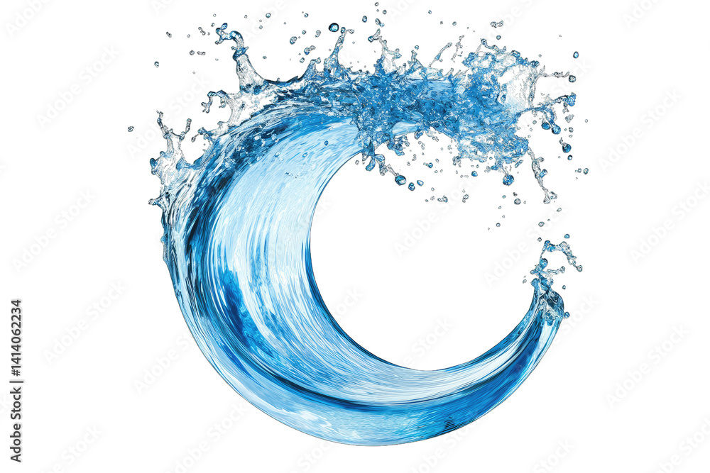 Aufkleber stylized wave of water showcasing splashes and curves emphasizing fluidity and movement it represent