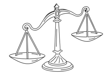 justice law balance scale one line drawing