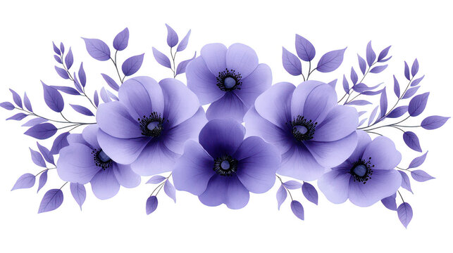 Collection of vibrant blue flowers png images on transparent background for design