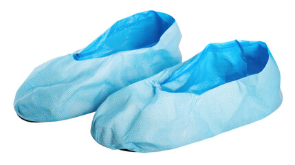 Stepping into Safety: A Pair of Disposable Shoe Covers Ready for Cleanliness and Protection in Medical, Lab, or Construction Environments