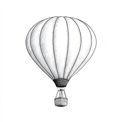 Obraz premium Illustration of a hot air balloon in black and white. Concept of travel, adventure, and exploration.