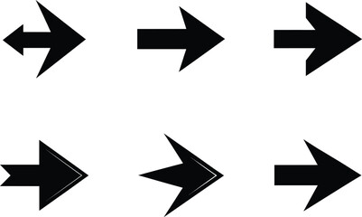  set of Right Pointing Fast Forward Arrow Icon – Minimal Vector UI Symbol