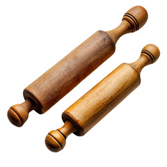 Fototapeta premium Two Vintage Wooden Rolling Pins Baking Tools Kitchen Utensils,
