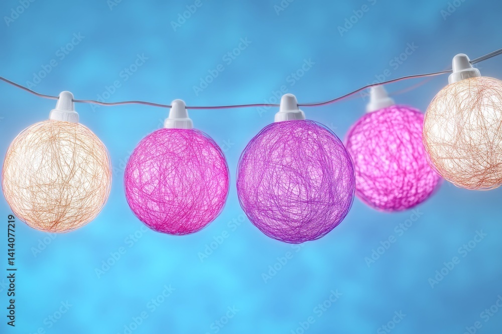 Aufkleber a futuristic neon-colored cluster of floating orbs, representing advanced technology and energy sour