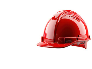 Fototapeta premium Striking red hard hat on black, essential safety gear for construction and industrial work